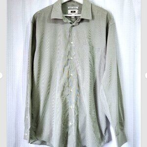 Joseph Abboud Shirt Men's 17 Tall 36/37 Preppy Check Pattern Classic Fit